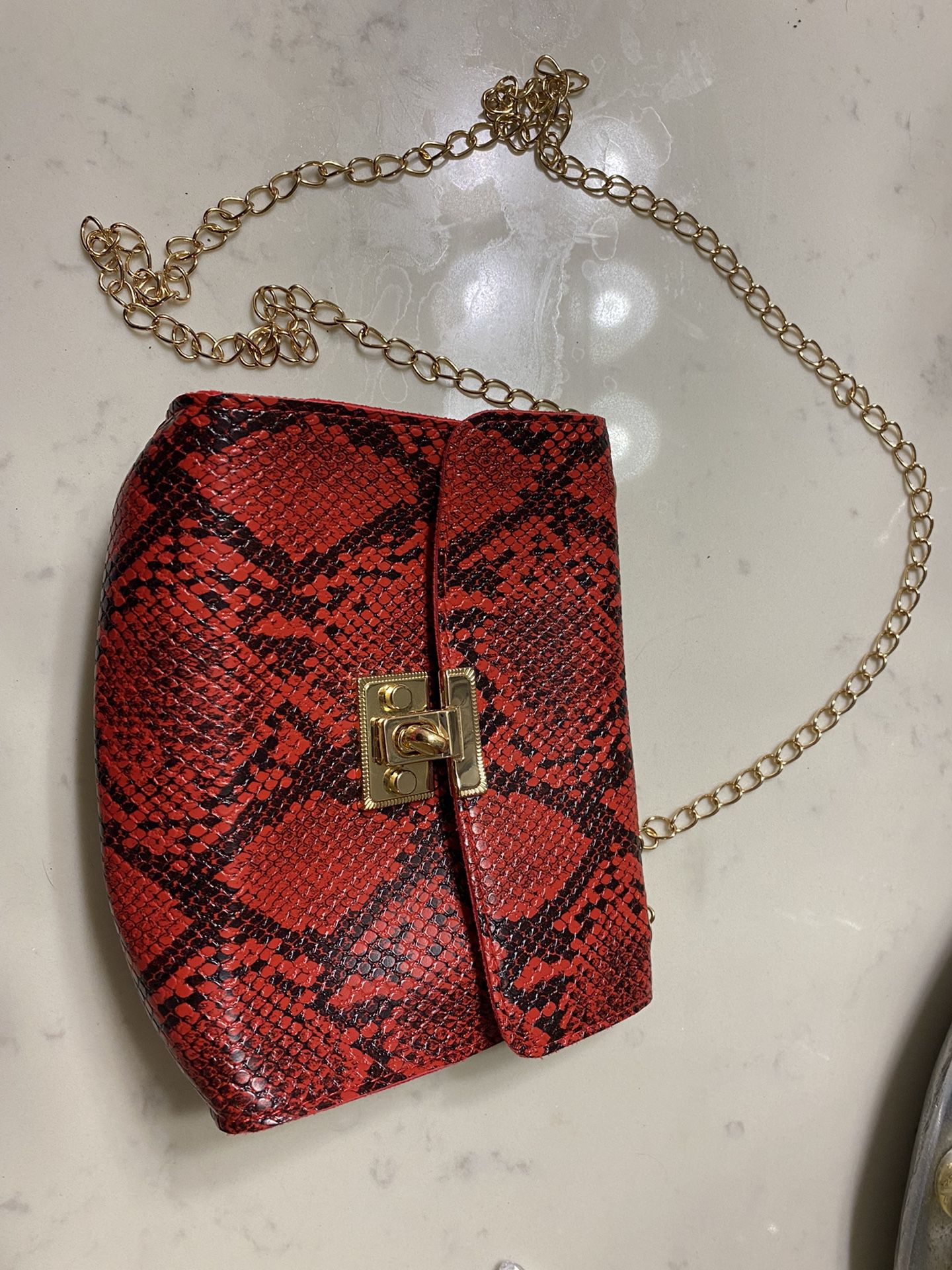 Small Faux Snakeskin Bag