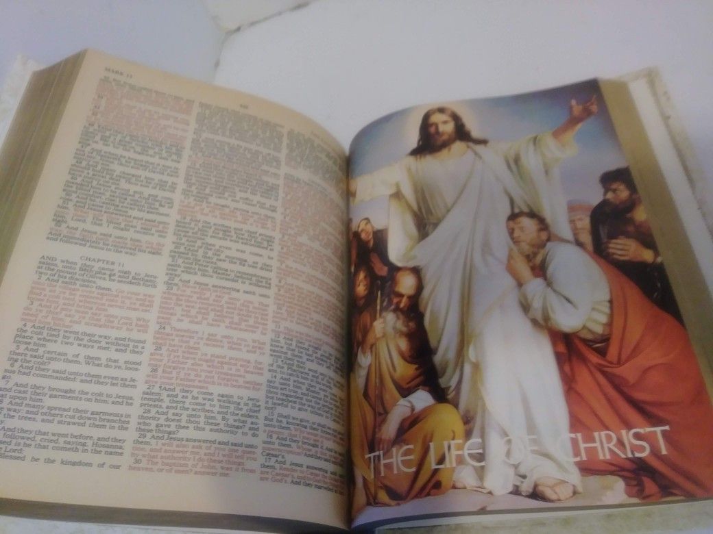 Holy Bible King James Version Our Family Red Letter edition Dictionary 1971