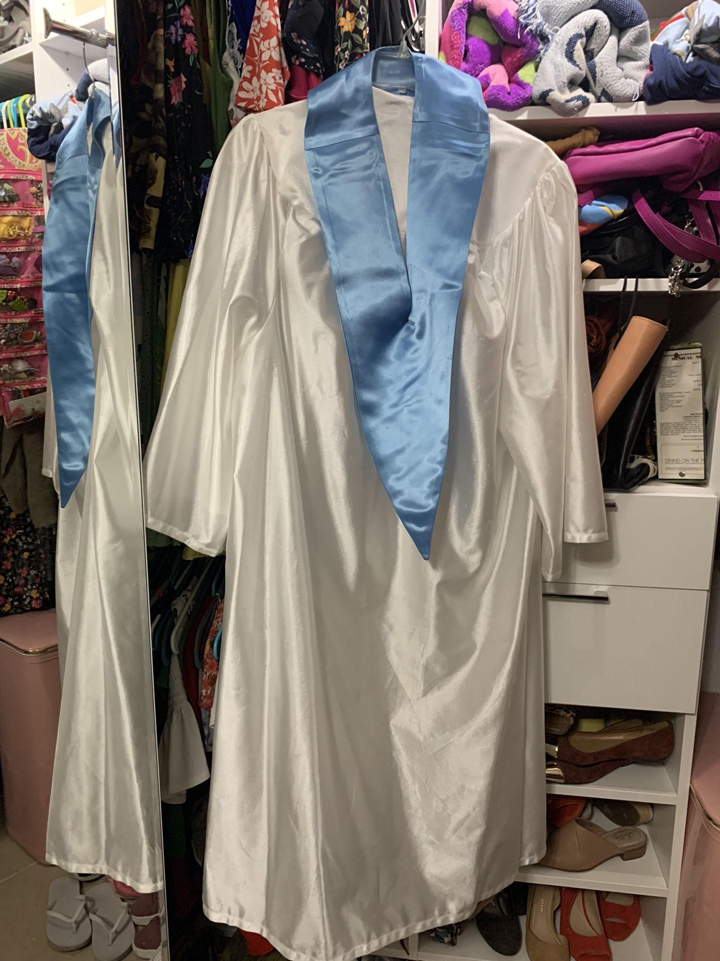 White Graduation Gown