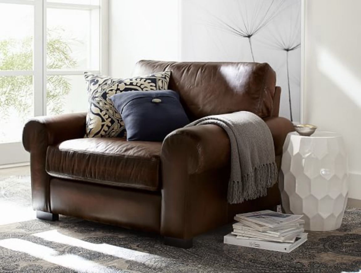 Pottery Barn Turner Roll Armchair Bourbon