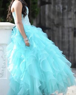 Beautiful Teal/aqua Ball Gown For S16 Or Quinceanera Thumbnail