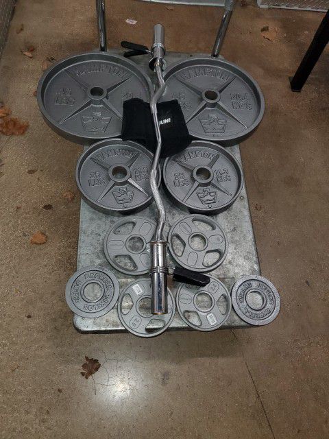 HAMPTON OLYMPIC WEIGHT SET  ( Like New & Delivery Available Today)