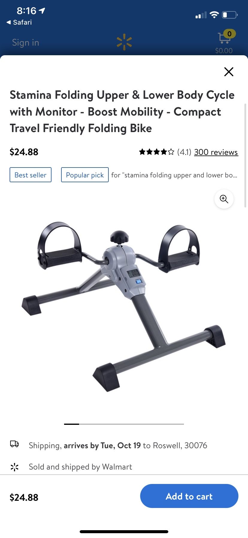 Stamina Upper & Lower Body Cycle With Monitor