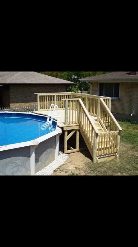 Above ground pools and deck installation