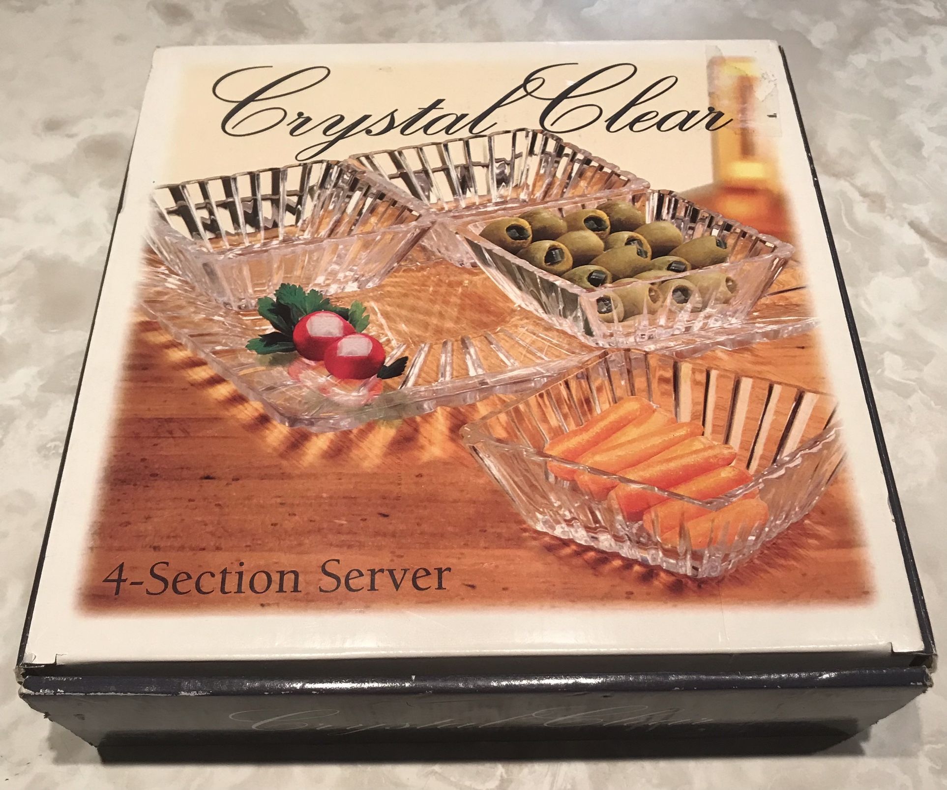 Crystal Clear 4 Section Server w/ Tray