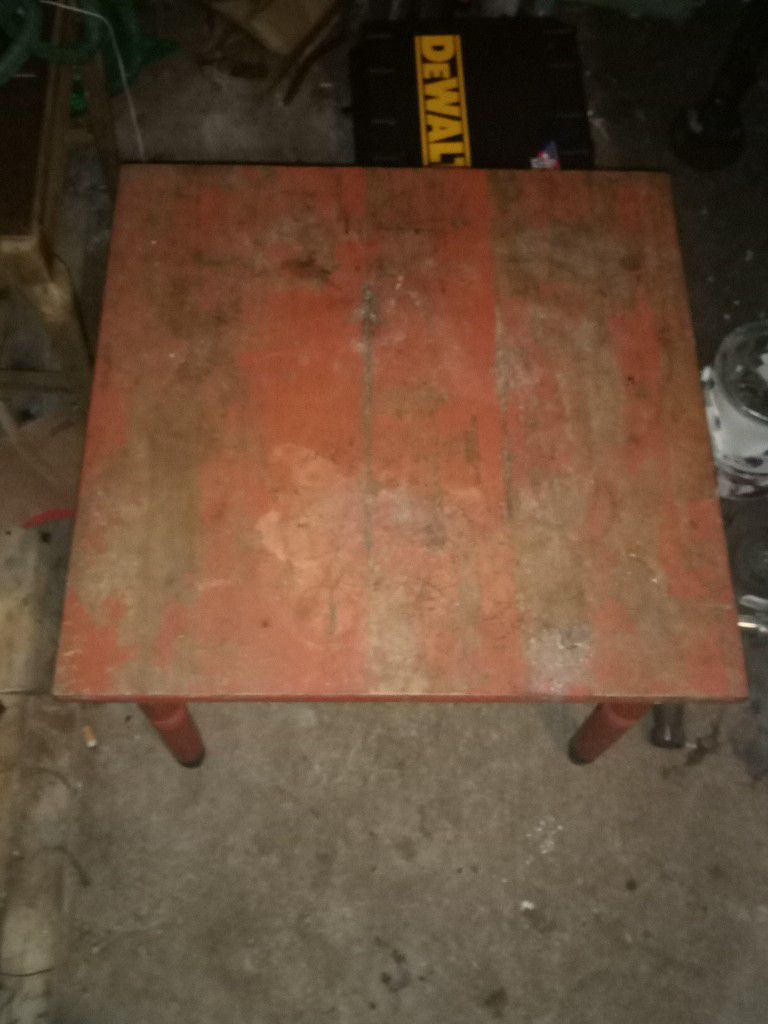 Army Issued Red Table Antique 