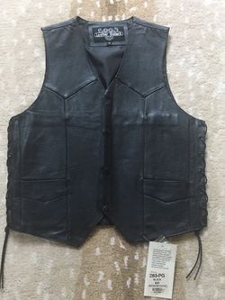 Leather Motorcycle Vest NWT Thumbnail