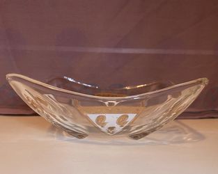 MCM Clear Bowl With Gold Accents Thumbnail