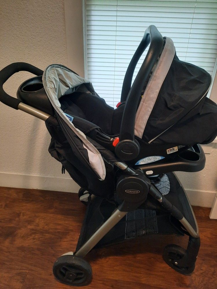 Graco FastAction Fold SE Travel System With SnugRide Infant Car Seat And Stroller