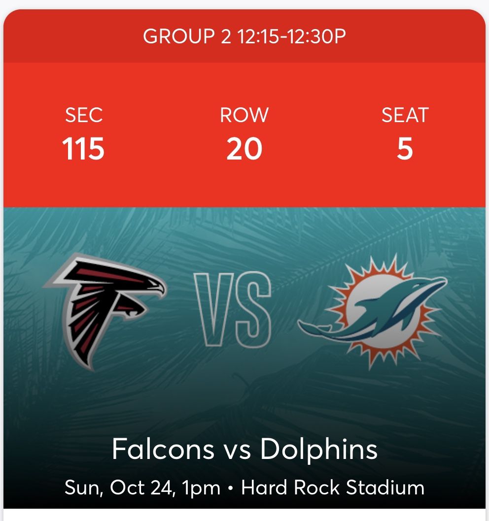 Falcons v Dolphins 10/24
