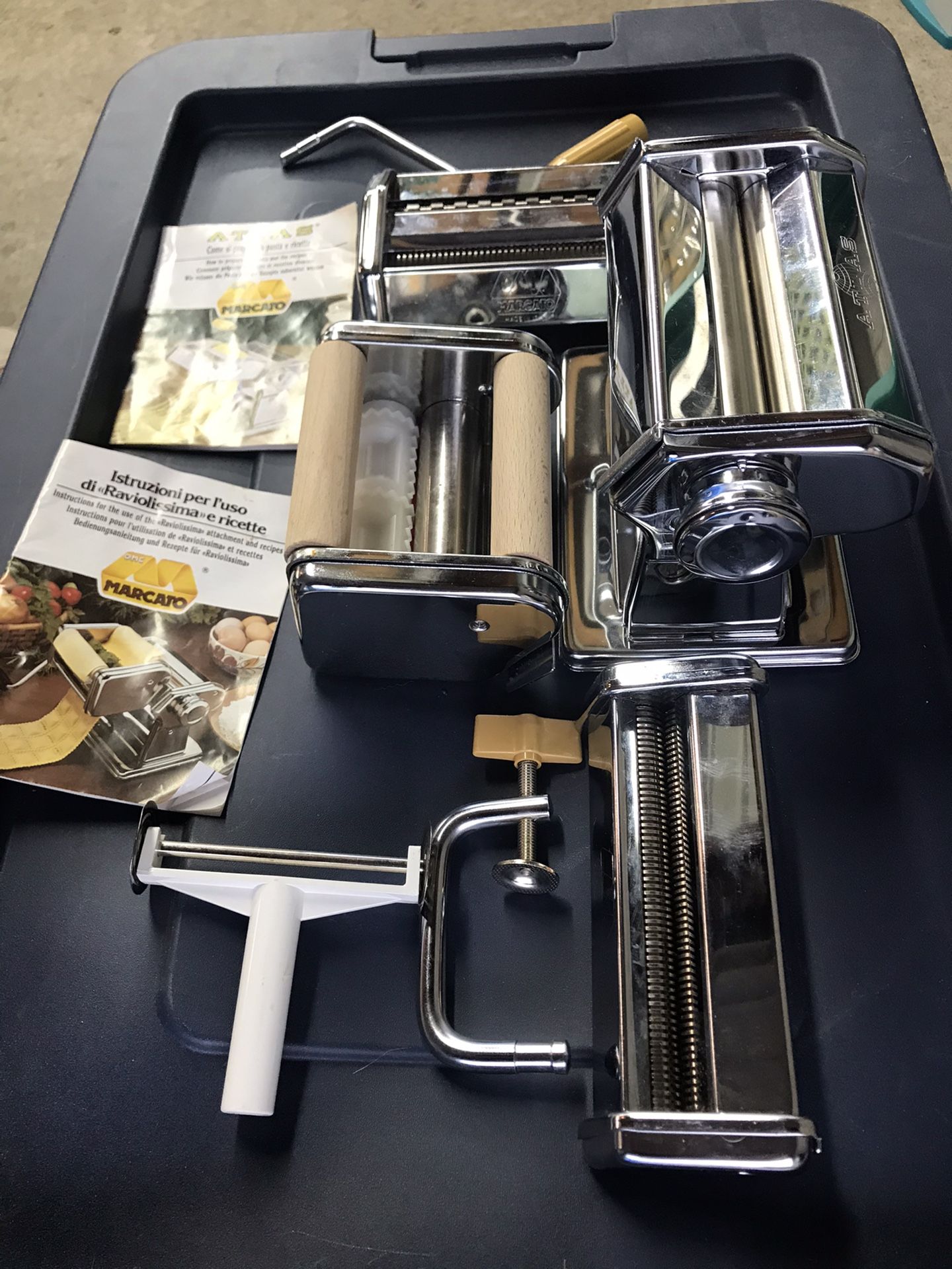 Marcato Pasta Cutter Atlas 150 w/ 3 attachments