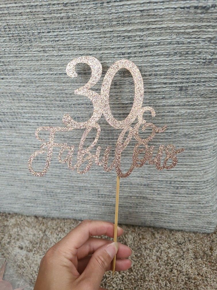 30th Birthday Rose Gold Garland And Cake Toppers