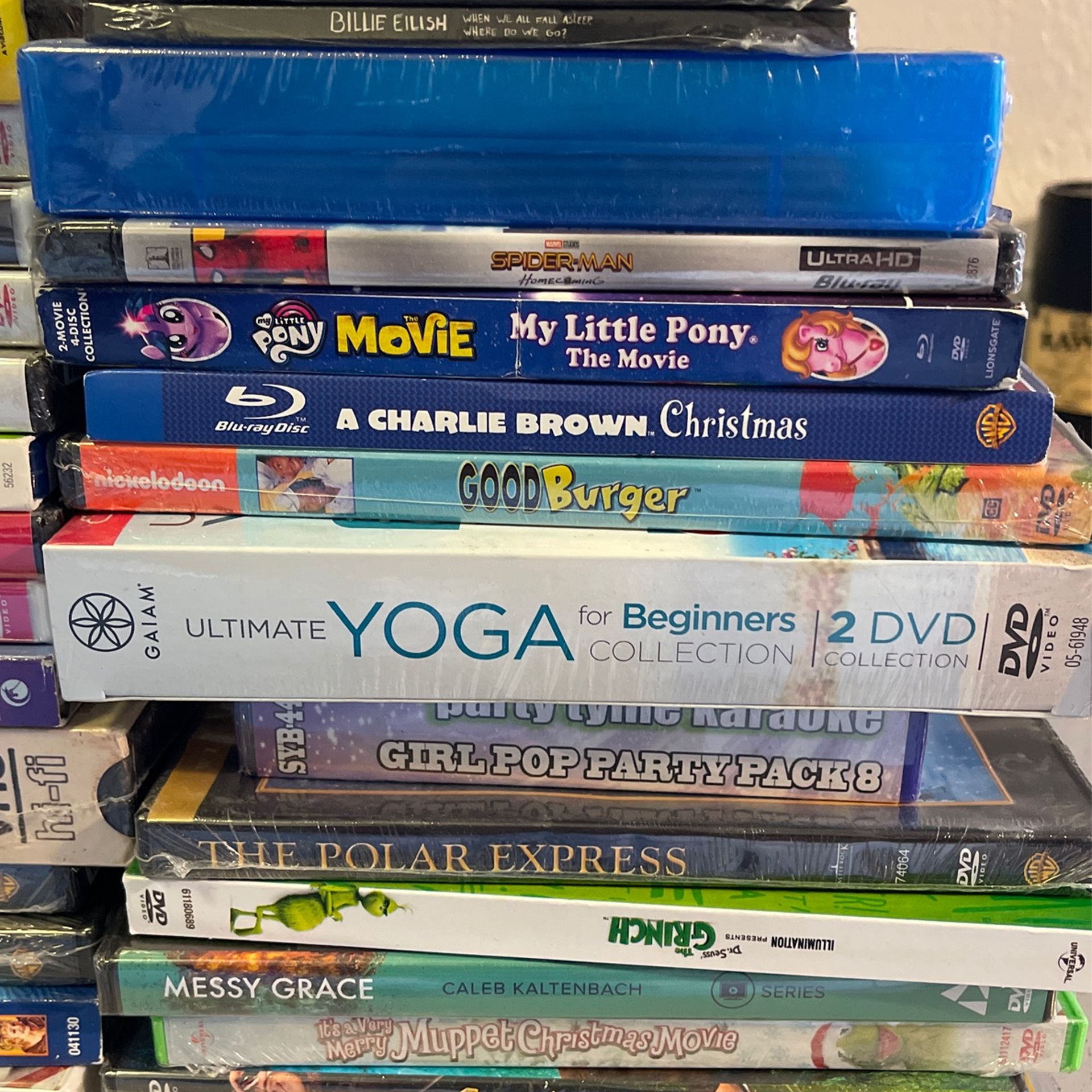 OER 25 BRAND NEW DVDS AND CDS MUST GO TODAY! HOLIDAY MOVIES POLAR EXPRESS, TROLLZ, STRANGER THINGS, GRINCH