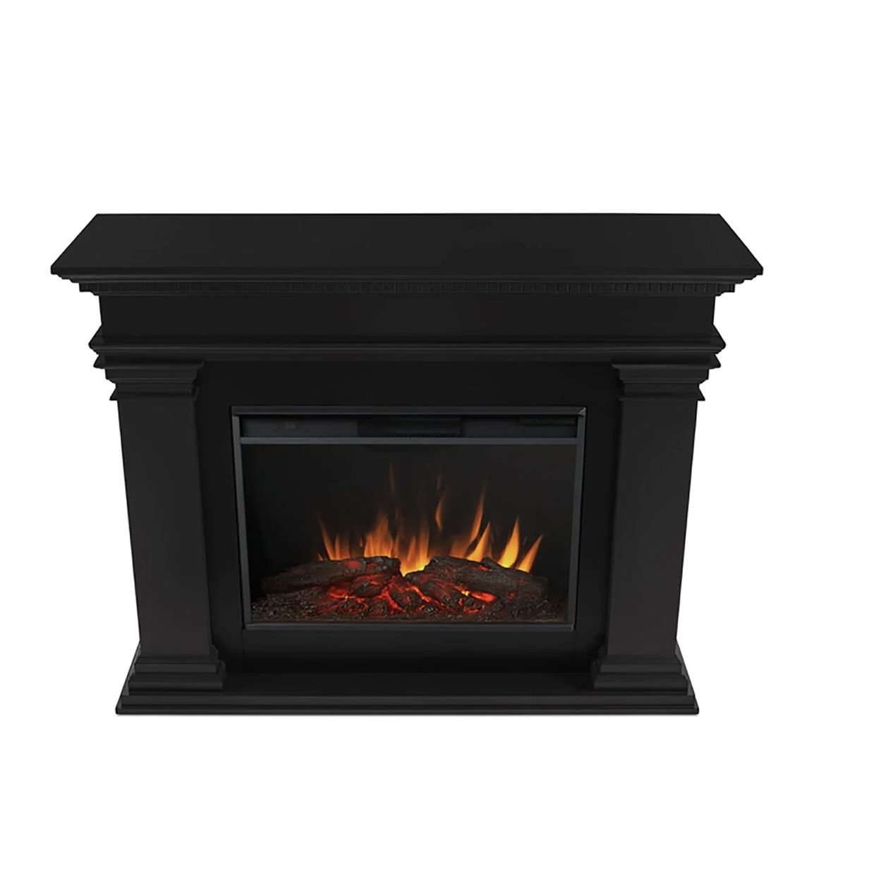 Electric fireplace With Black Mantel 