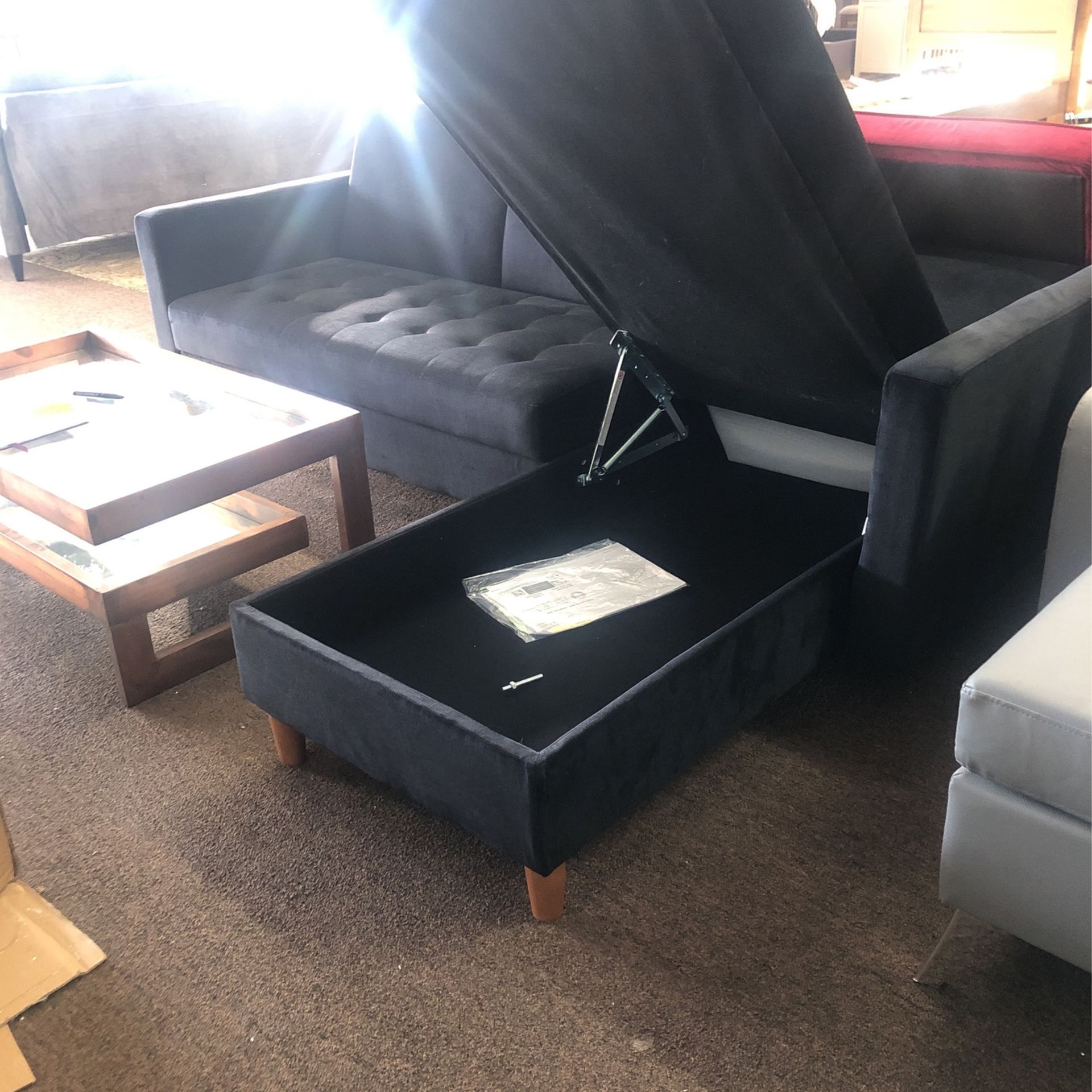 Black Storage Sleeper Sectional