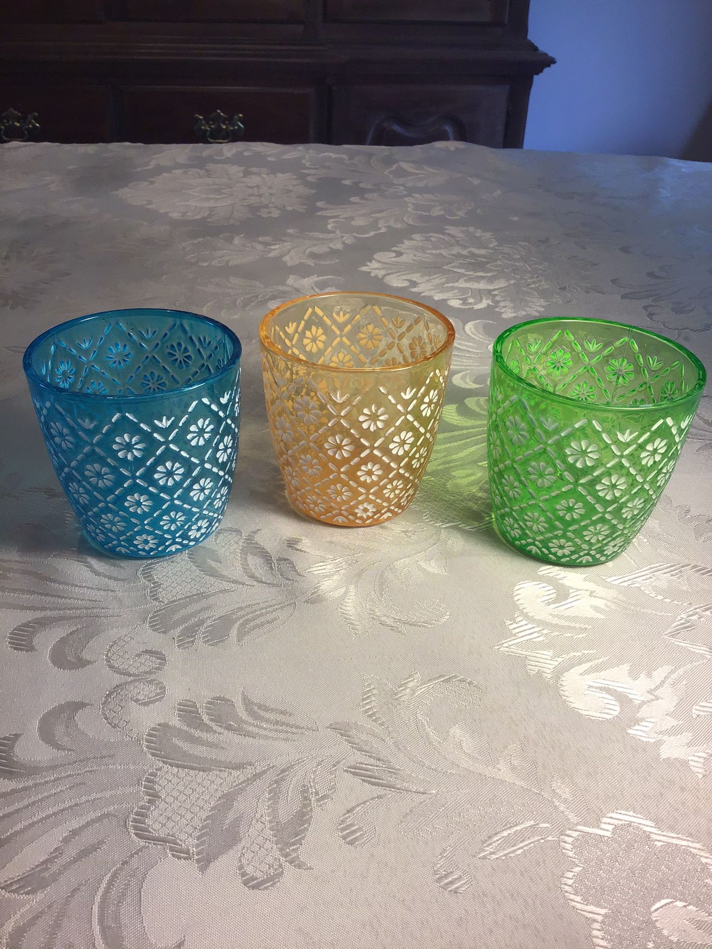 Large Cut Glass Votive Holders, Never Used