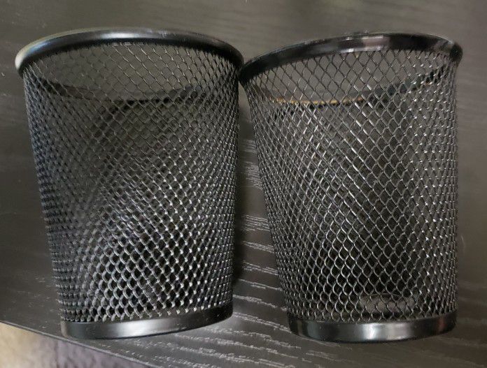 2 Small Mesh Pen Cups