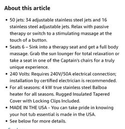 2021 Polara Essential 50-Jets Hot Tub, Seats 5-6, Gray Thumbnail