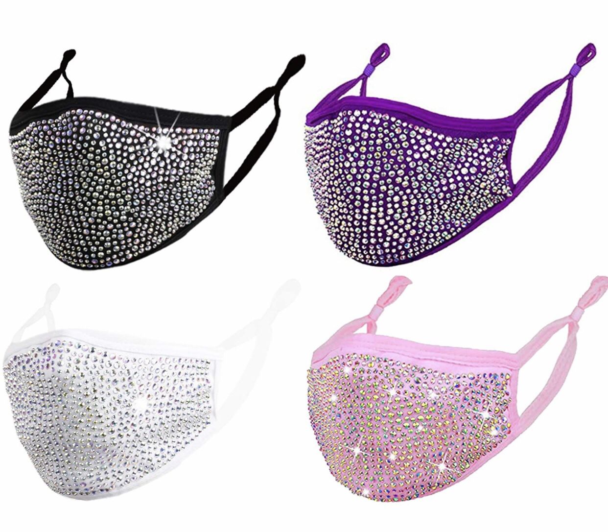 Blinged Out Face Mask With Filter Pockets 