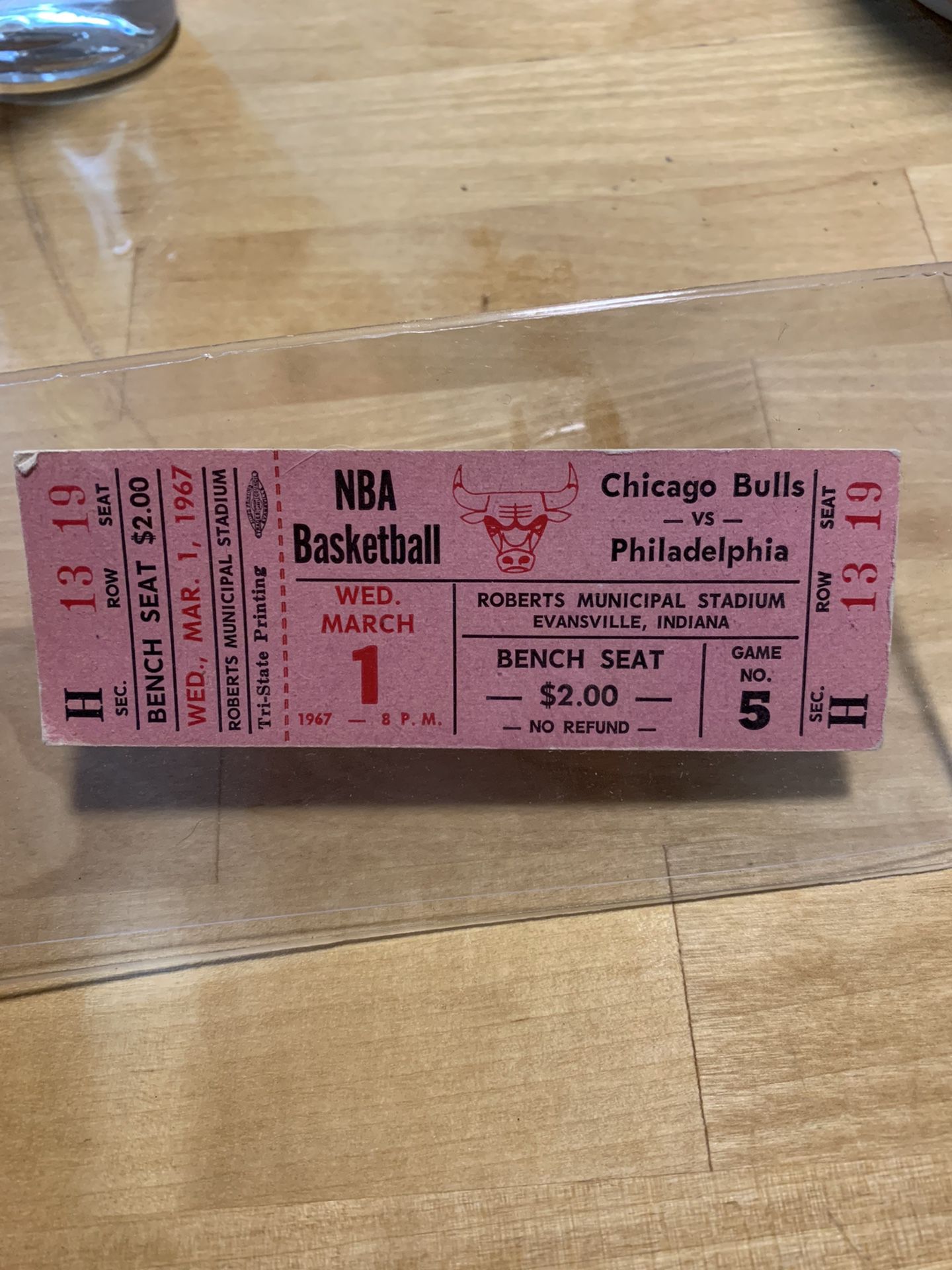 First Chicago bulls Season Ticket Stub