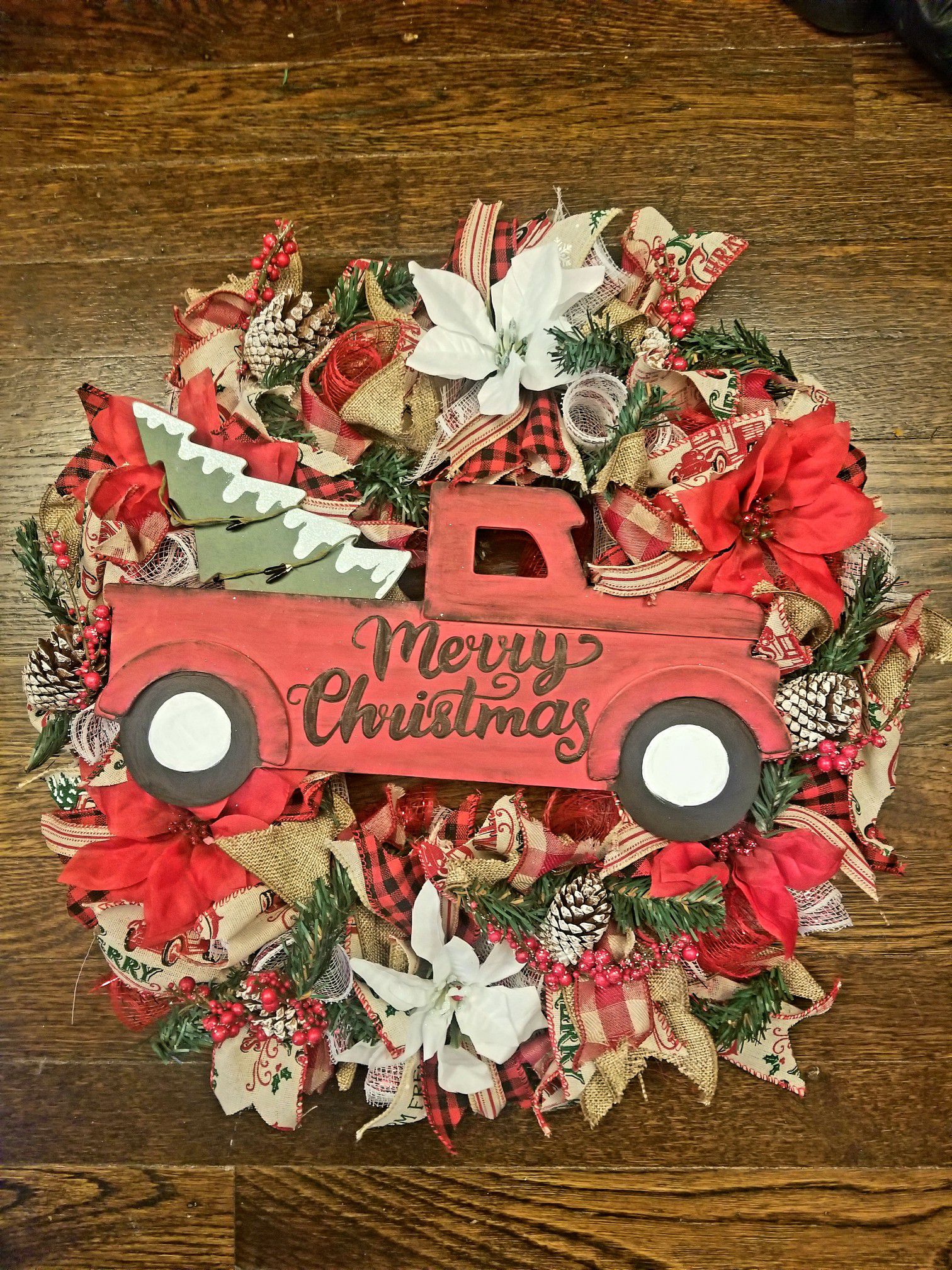 Farmhouse red truck wreath!