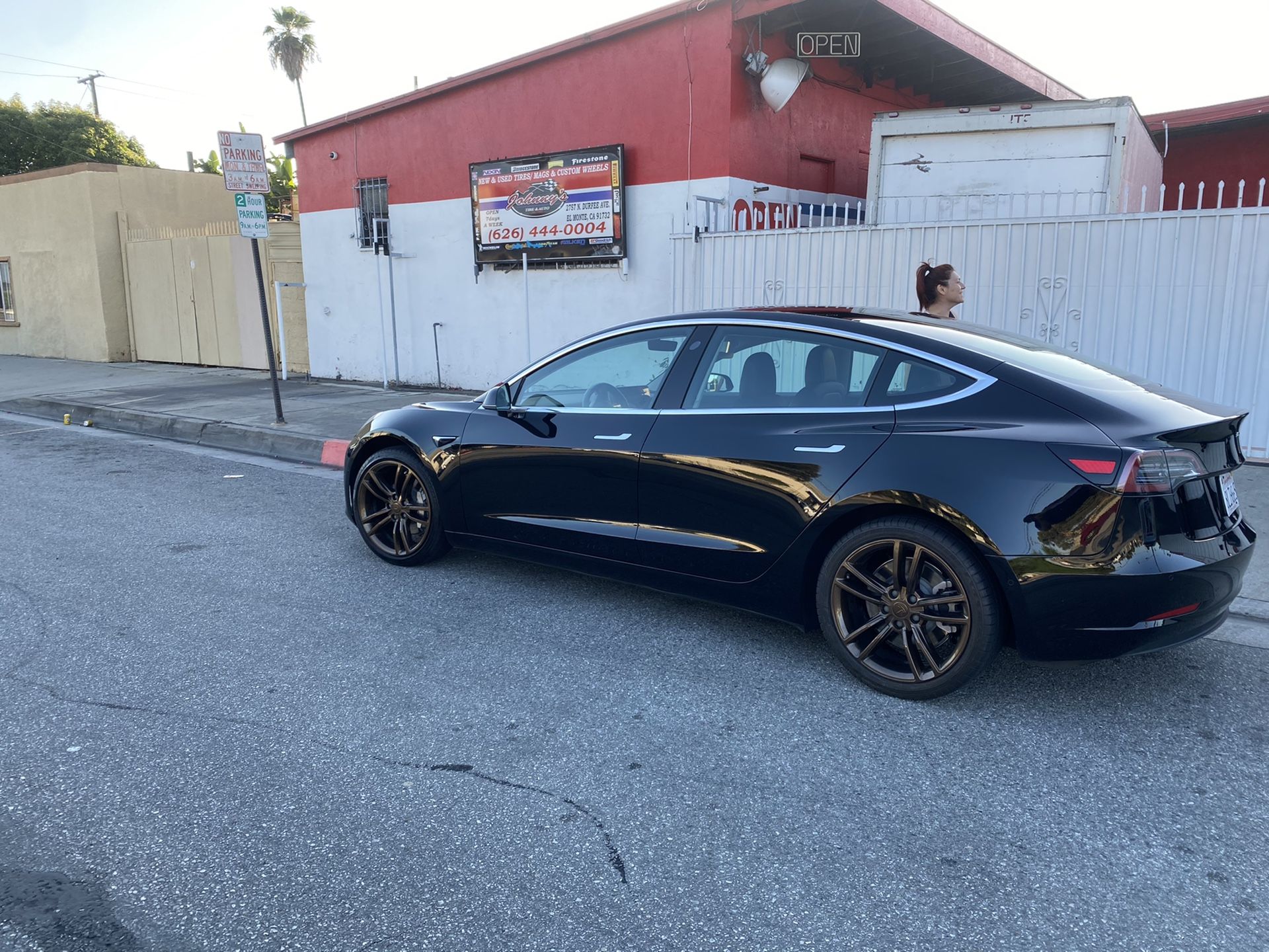 Tesla Model 3...19 inch wheels Model S wheels modified for a Model 3