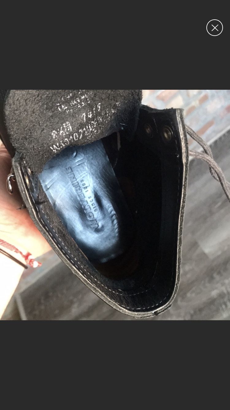 Wolverine Kilometer Black Leather Boots 8 1/2