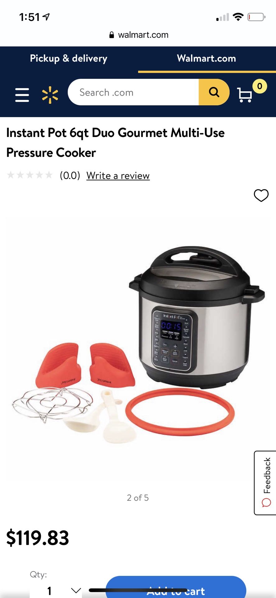 Instant Pot Duo Gourmet 60 (MSRP $120)