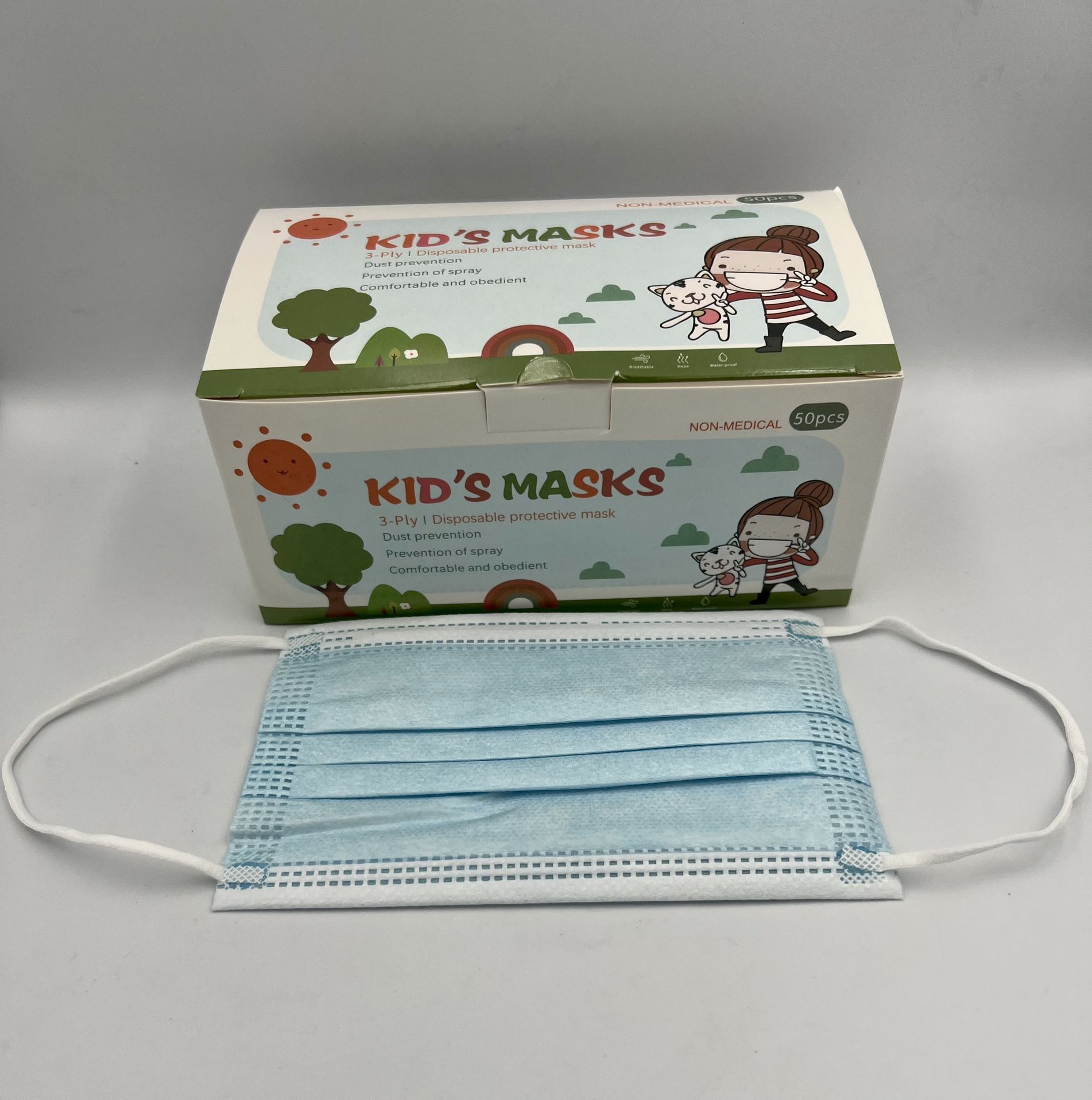 Kids Disposable 3-Ply Face Masks 😷 - Black w/White Inside Or Blue $6/each or 3 Boxes For $15 - 50 Pieces Per See Pics
