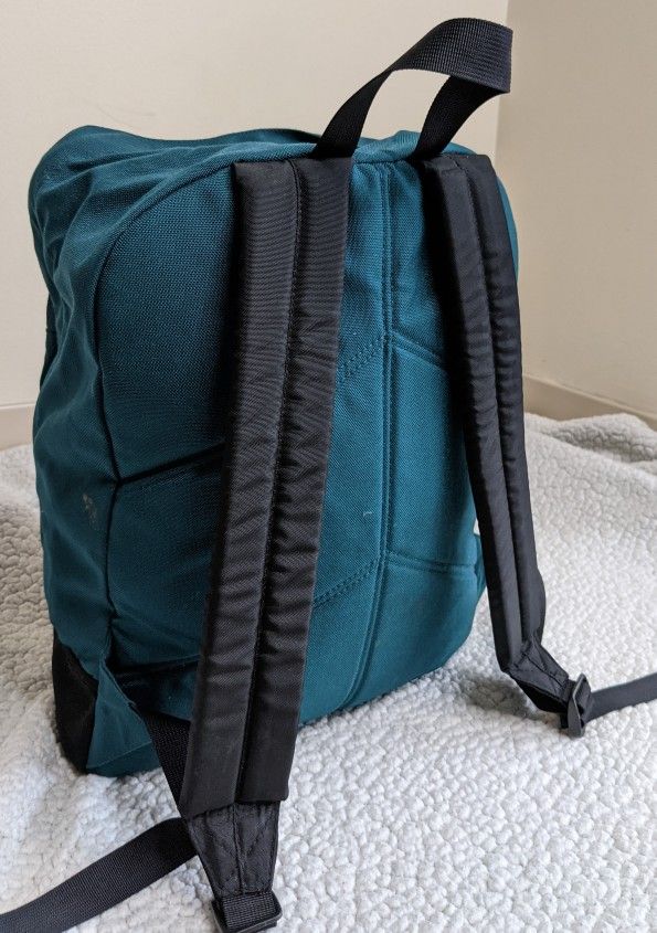 Vintage EDDIE BAUER Backpack School Book Bag Hiking Camping 90’s GREEN EUC