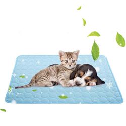 Jaaytct Cooling Mat for Dogs Cats Ice Silk Pet Self Cooling Pad Blanket for Pet Beds/Kennels/Couches /Car Seats/Floors Size Large  Thumbnail