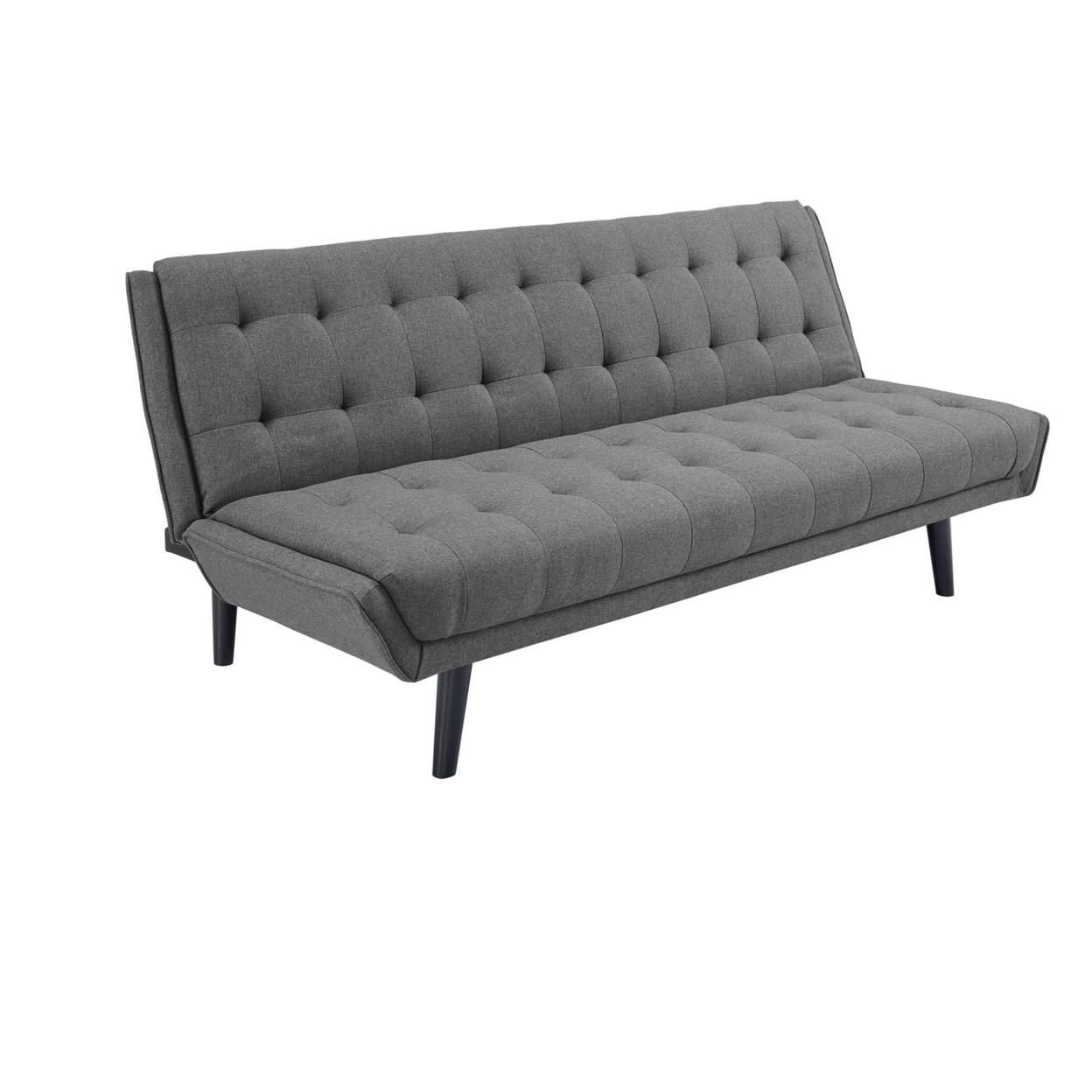 Glance Tufted Convertible Fabric Sofa Bed (3093-GRY)