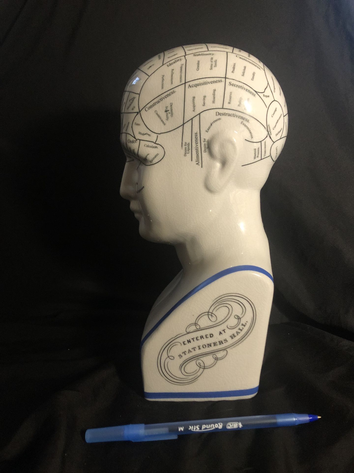 Phrenology Coin Bank Head Ceramic