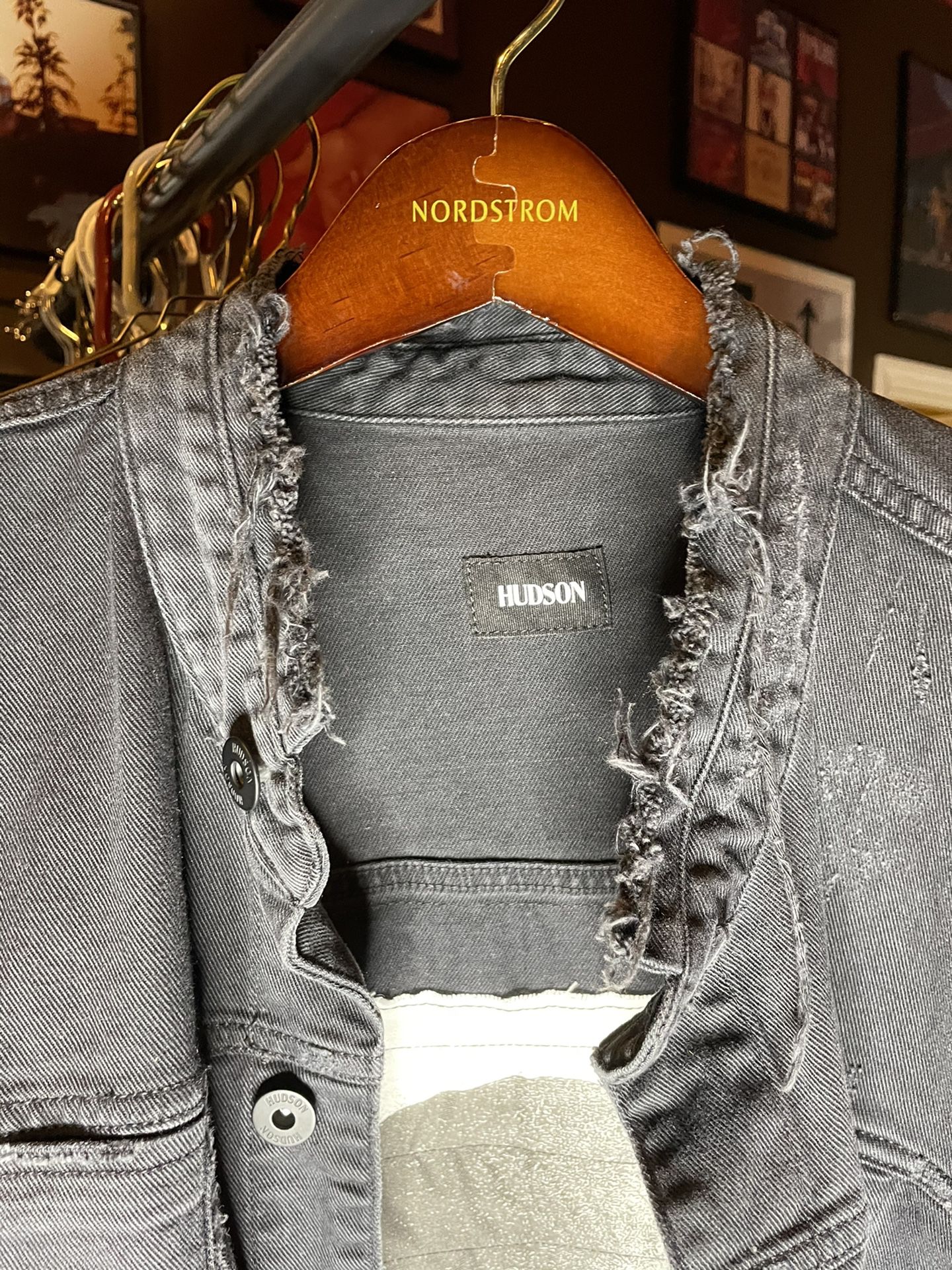 Hudson Jeans Men’s And Unisex Denim Jacket XL (limited Skull Print)
