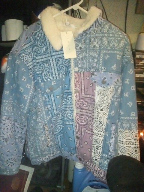 Mnmi. Bandana Sherpa Trucker Jacket XxL