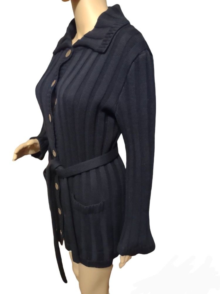 Valentino Tricots Handknits Shirt And Jacket Vintage. Black In Color. Size Small Or Small/ Medium.