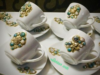 15pc Turkish Arabic espresso coffee set with tray handmade Gift Thumbnail