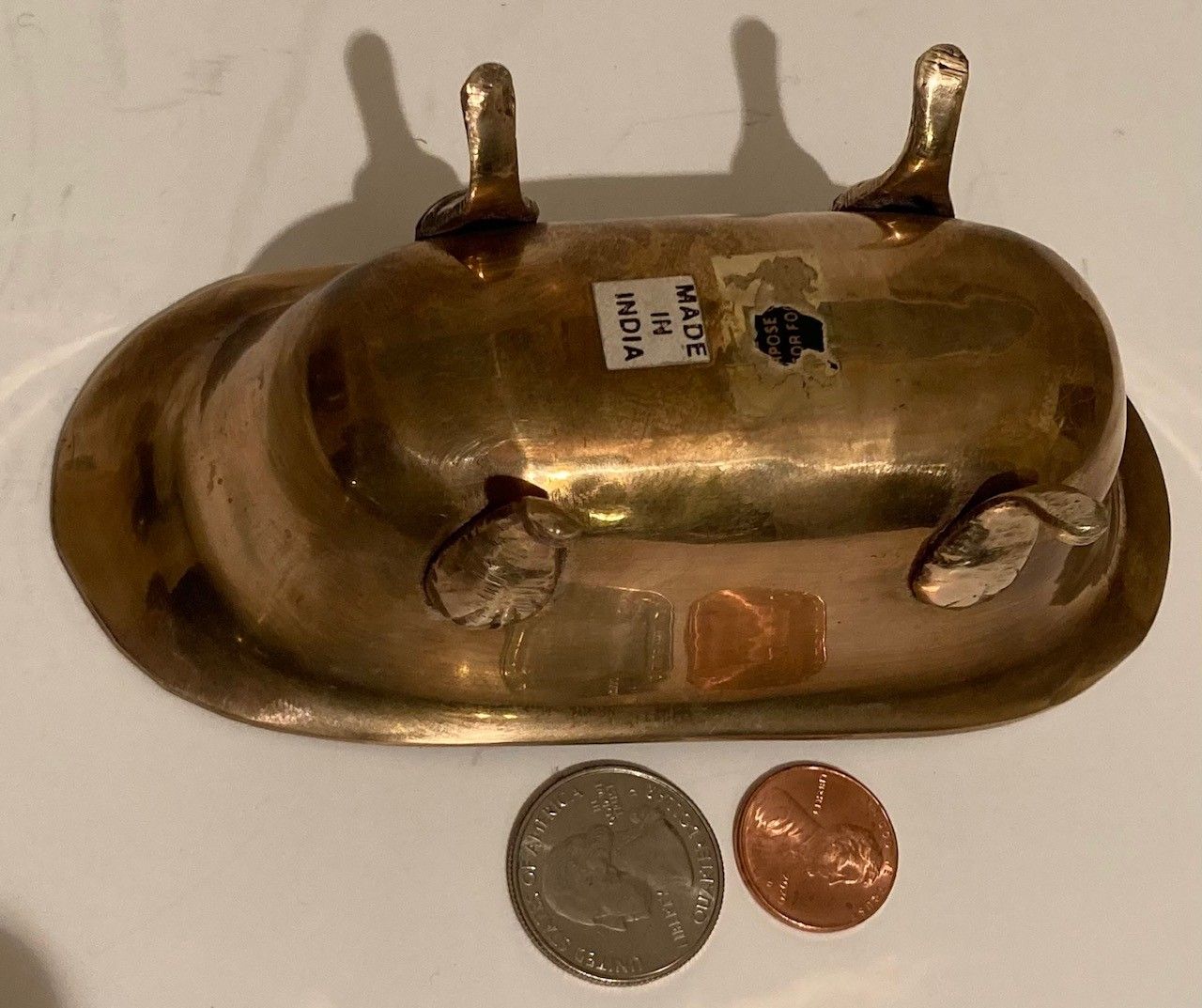 Vintage Metal Brass Bathtub, Miniature Tub, 5 1/2" Long, Heavy Duty, Kitchen Decor, Table Display, Shelf Display, This Can Be Shined Up Even More