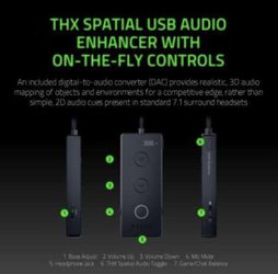 Razer Kraken Tournament Edition THX 7.1 Surround Sound Gaming Headset: Retractable Noise Cancelling Mic - USB DAC -  For PC, PS4, PS5, Nintendo Switch Thumbnail