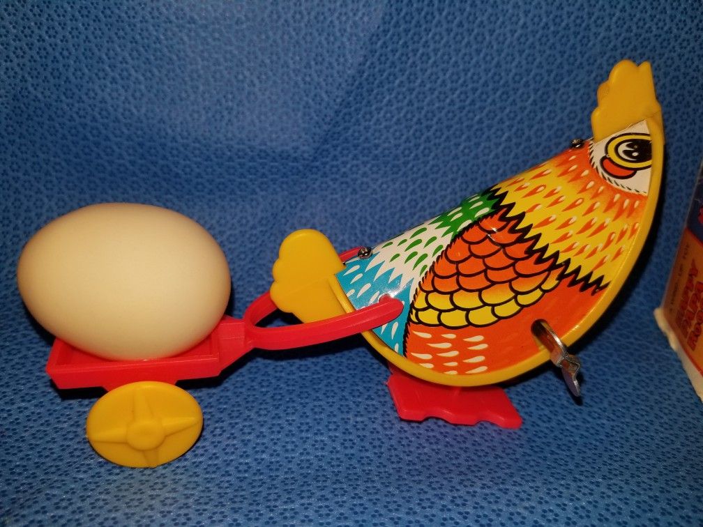 Vintage Happy Papa Rooster wind up toy
