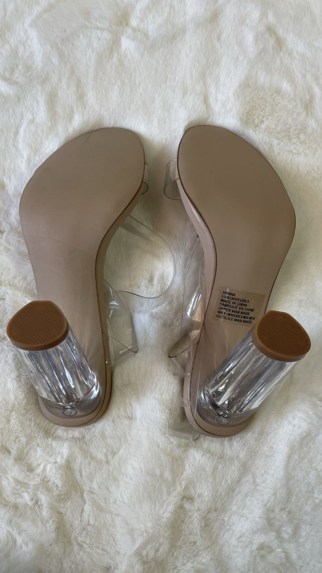 Nude And Clear Heels