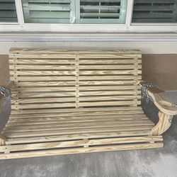 Country Porch Swing Brand New Straight From GA With Chained And Hikers 4 Feet Thumbnail