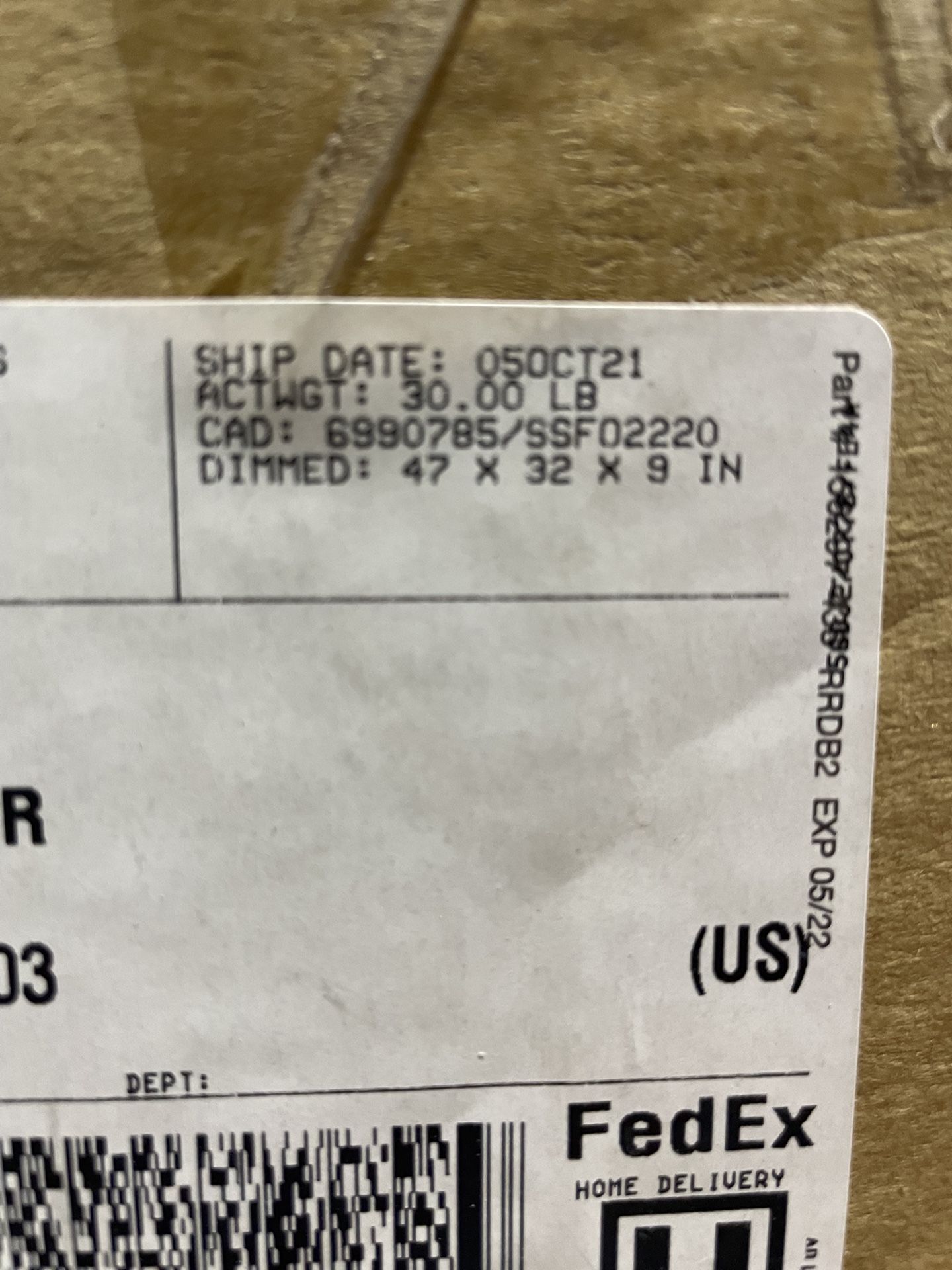 FedEx Flat Panel Tv Shipping Or Moving Box