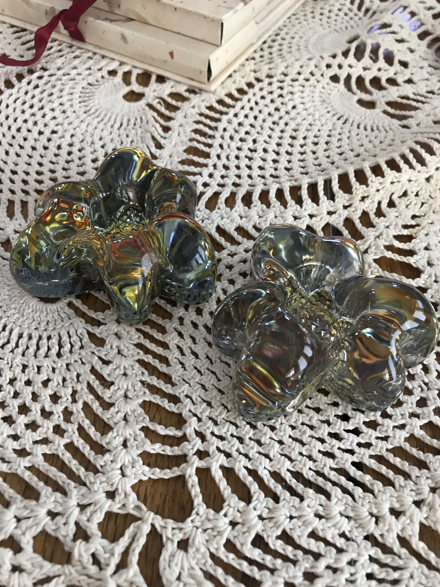 Czech Bohemian Iridescent Glass Candle Holder for Candlesticks