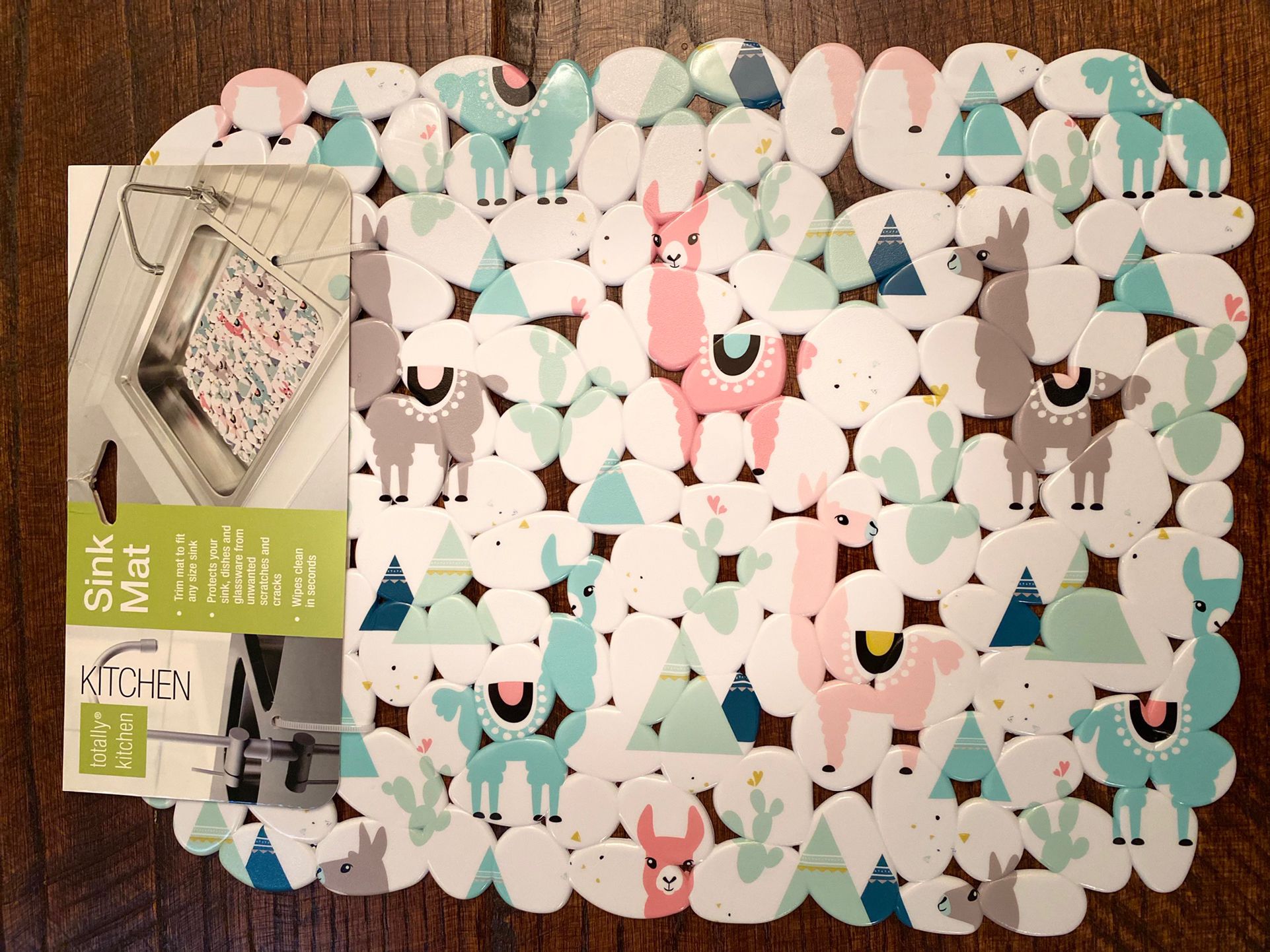 Llama Sink Mat, Llamas 🦙Teepees ⛺️& Cactus’s 🌵Theme Protective Pebble Sink Mat