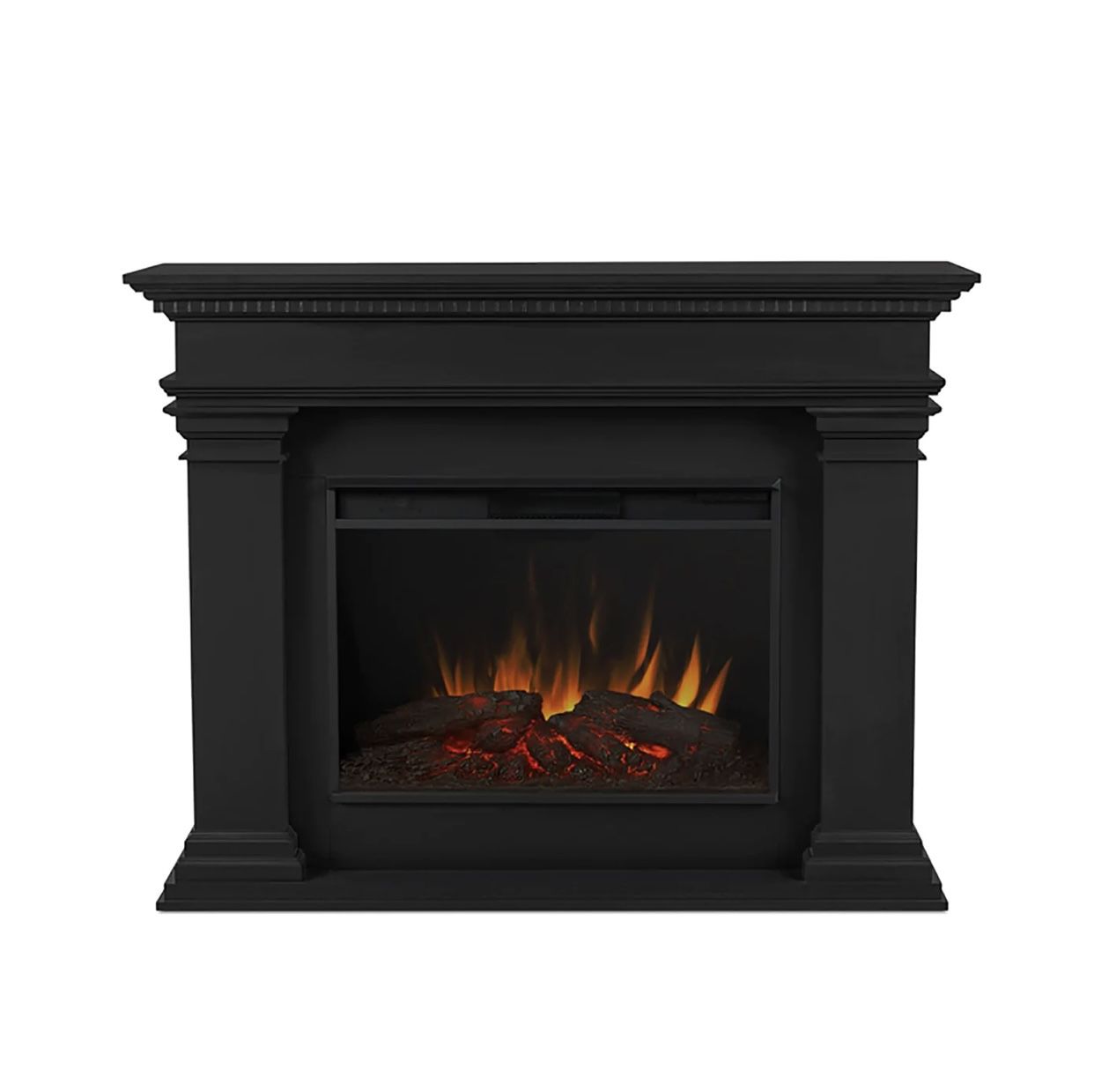Electric fireplace With Black Mantel 