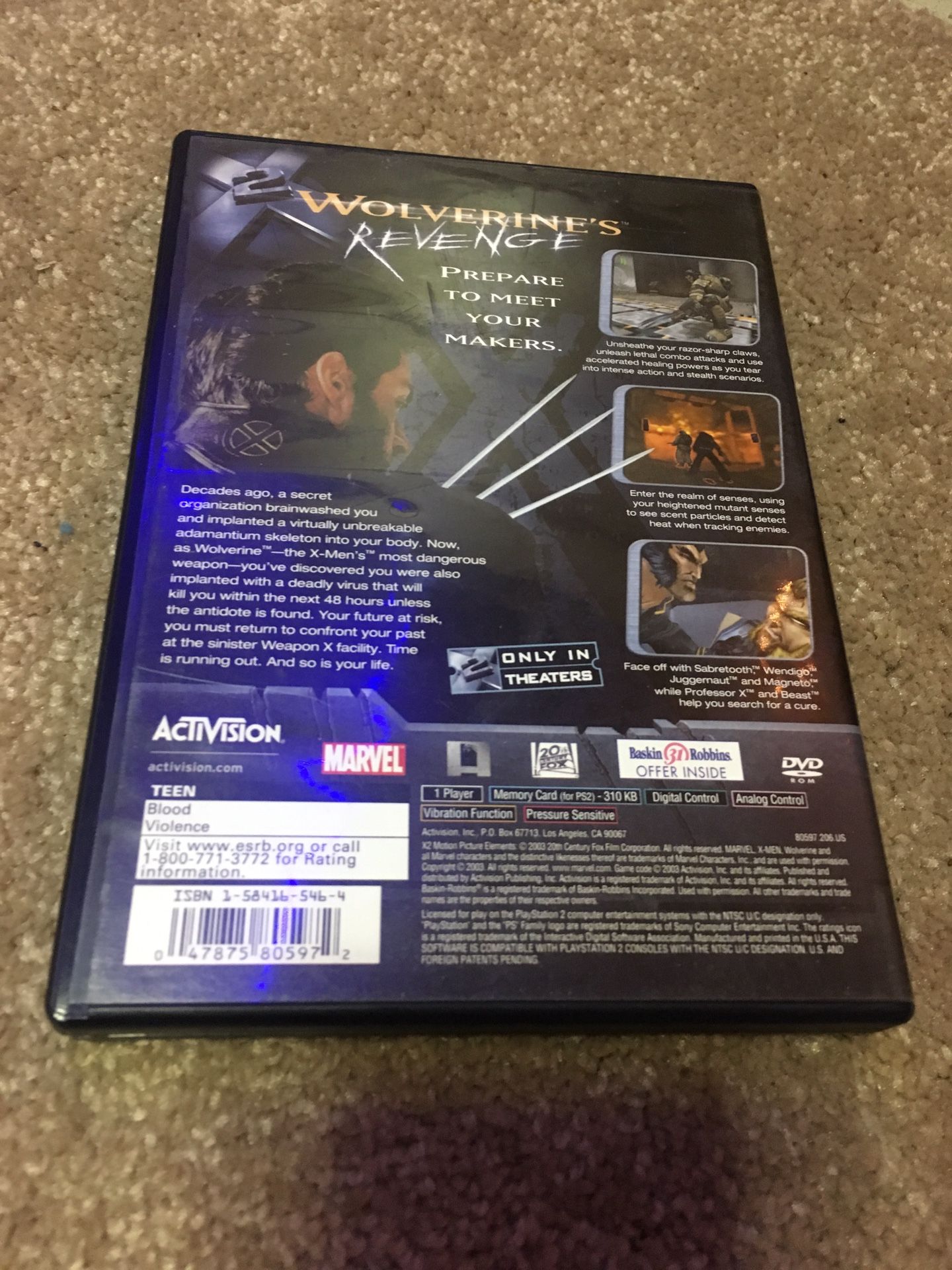 Ps2 wolverines revenge