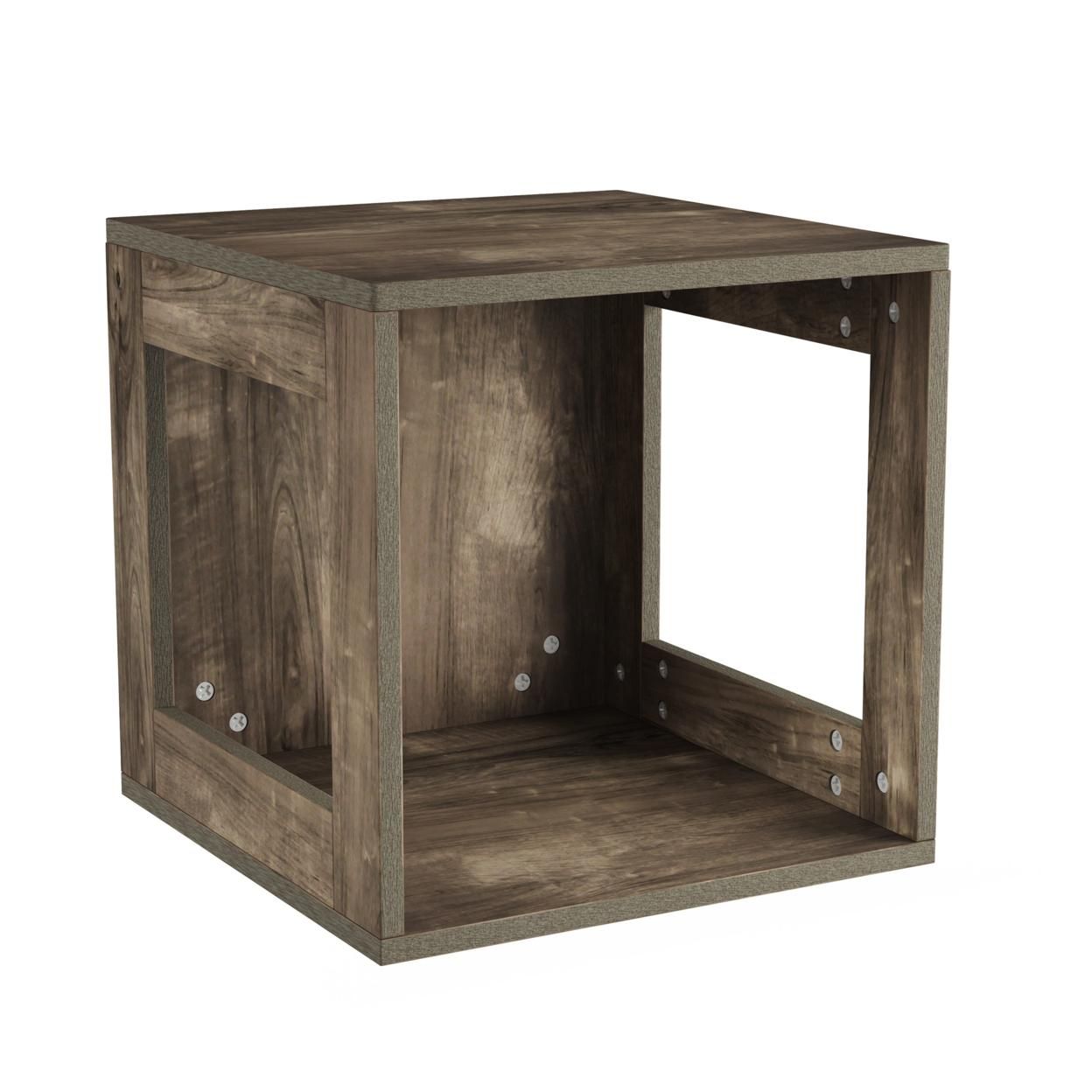 Open End Table Stackable Contemporary Minimalist Modular Cube Accent Table with Open Sides