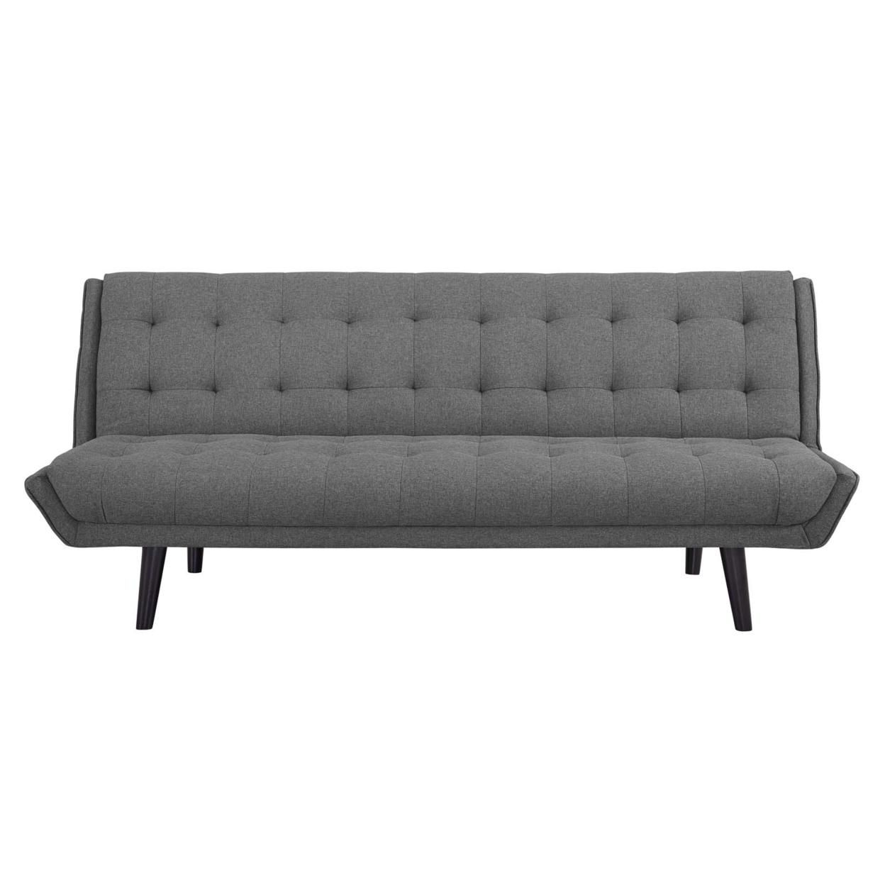 Glance Tufted Convertible Fabric Sofa Bed (3093-GRY)