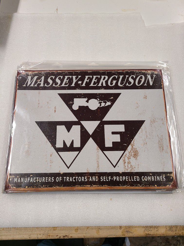 Massey Ferguson Farm Tractor Faux Vintage Ad Metal Sign 